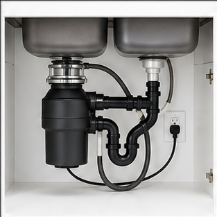 Garbage disposal repair under kitchen sink in Brooklyn